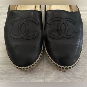 Chanel Black Lambskin Espadrilles - 39EU